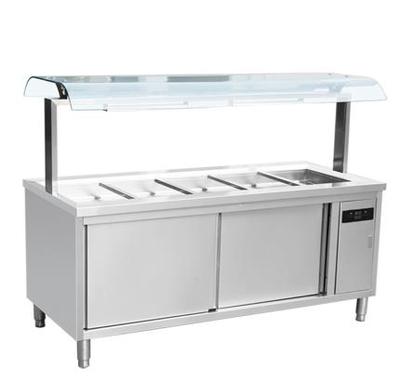 保温售饭台系列-带玻璃罩保温售饭台(配加热器)